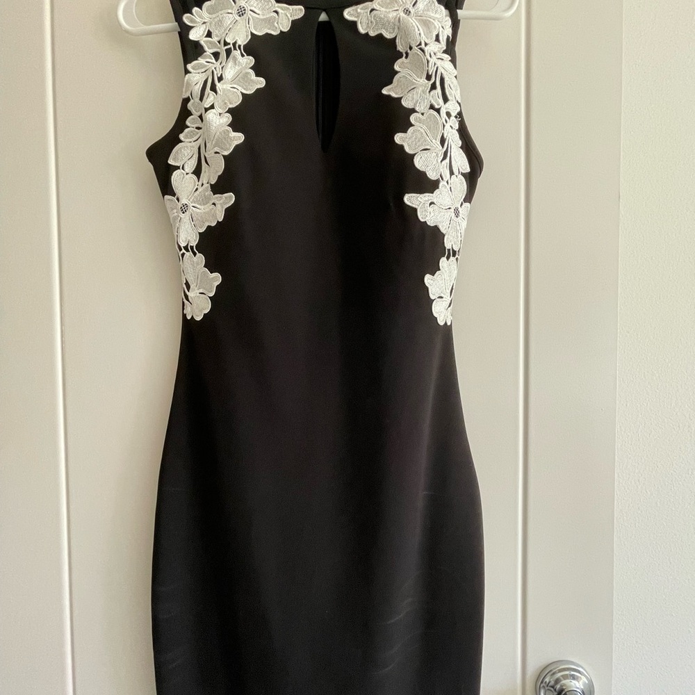 Guess Black Dress with White Floral Detail